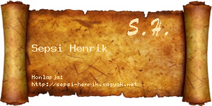 Sepsi Henrik névjegykártya